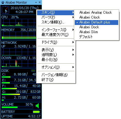 ブログでゴー システムモニター Akabei Monitor